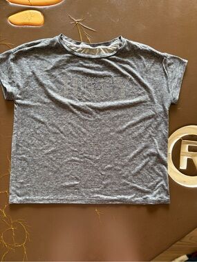 Juicy Couture Gray Rhinestone Logo Sleep Tee